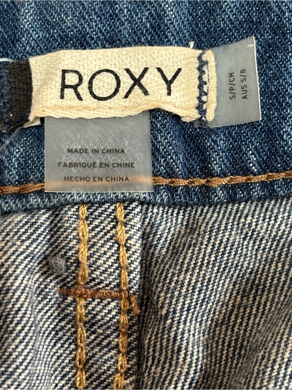 Roxy Dark Blue Denim Mini Skirt - Picture 5 of 6